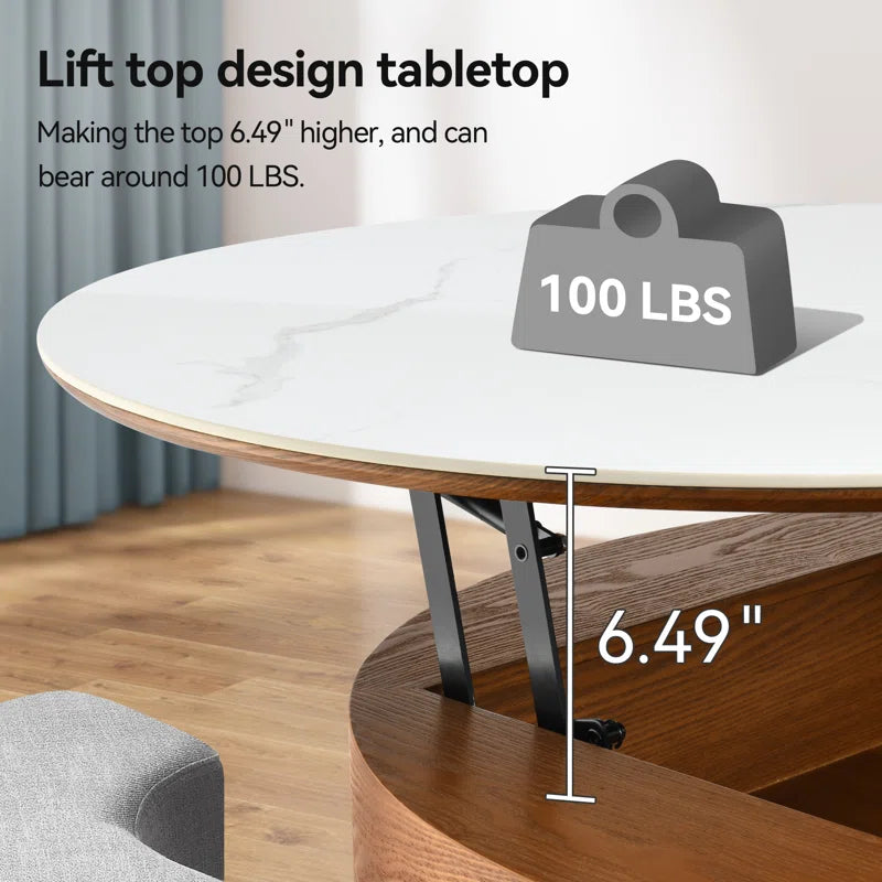 Alluxe® Lift-Top Coffee Table With 3 Ottomans